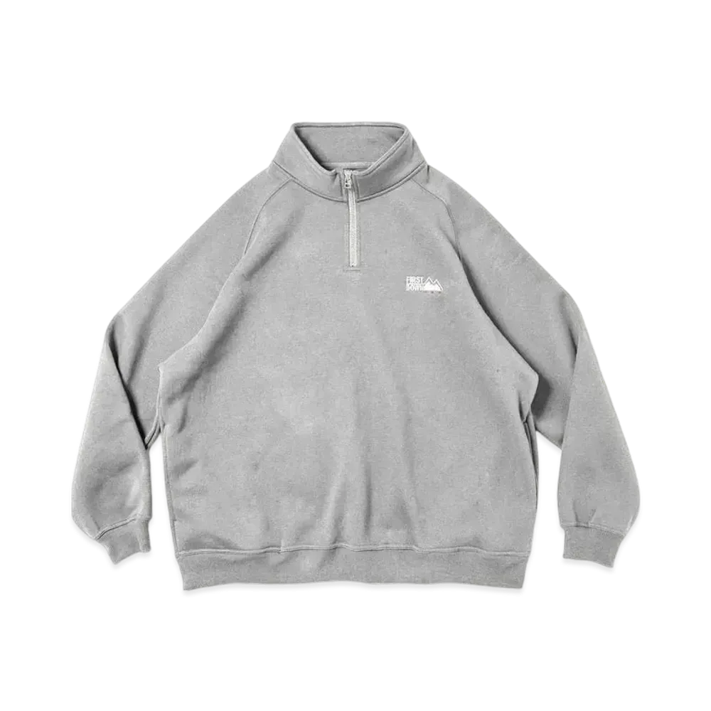 FIRST DOWN Logo Half Zip Sweat "Grey"