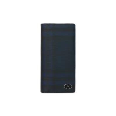Burberry Check Continental Wallet "Navy"