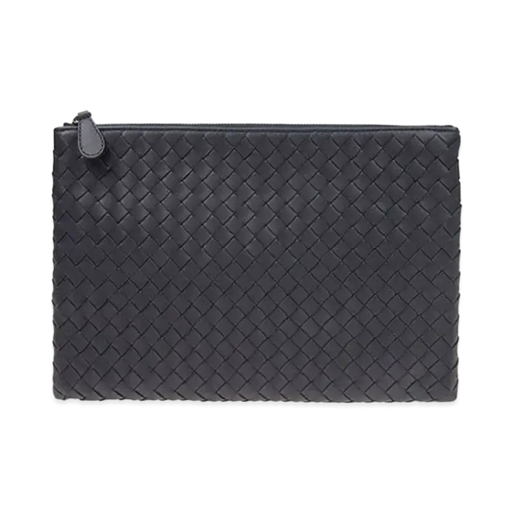 Bottega Veneta Lambskin Clutch Bag "Blue"