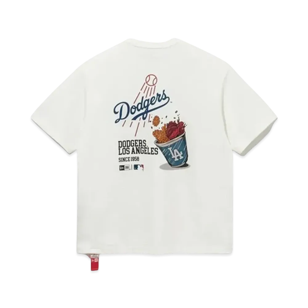 NEW ERA Short Sleeve T-shirt MLB Apparel Los Angeles Dodgers Food Logo "Off White"
