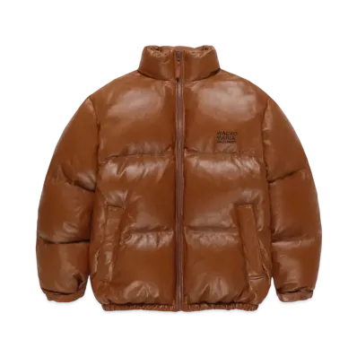 WACKO MARIA Leather Down Jacket "Brown"