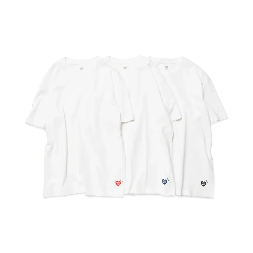 HUMAN MADE 3-Pack T-Shirt Set "White"
