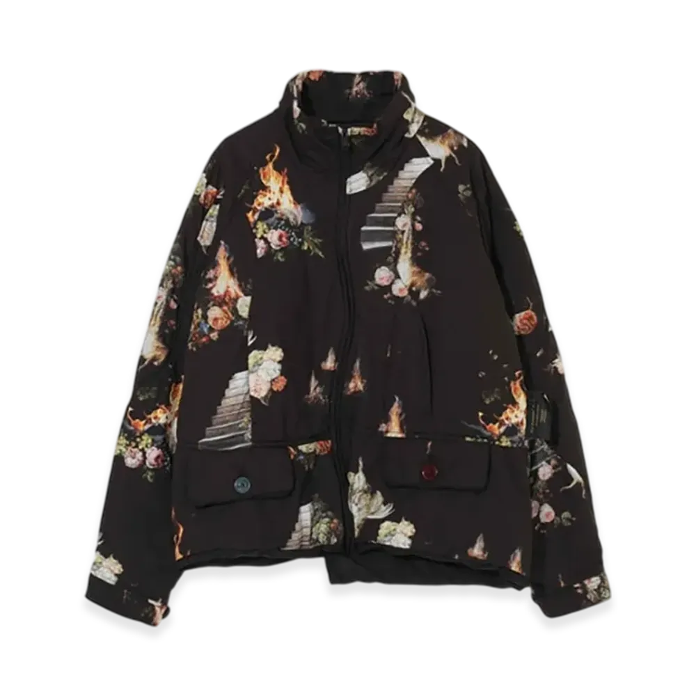 UNDERCOVER Patterned Cotton Padded Blouson "Black Base"