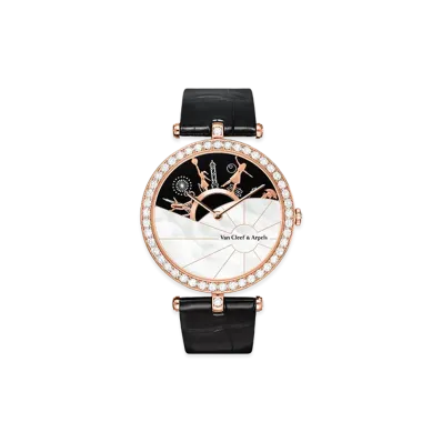 Van Cleef & Arpels Lady Arpels Une Journee a Paris watch "18K Rose gold/Onyx/Diamond/Mother-of-pearl"