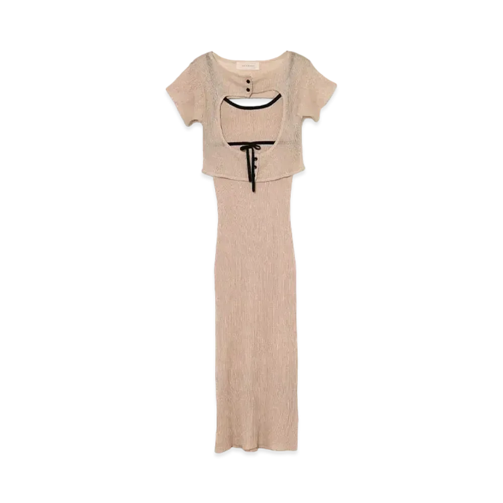 ANDMARY Cecily Check Long Dress 