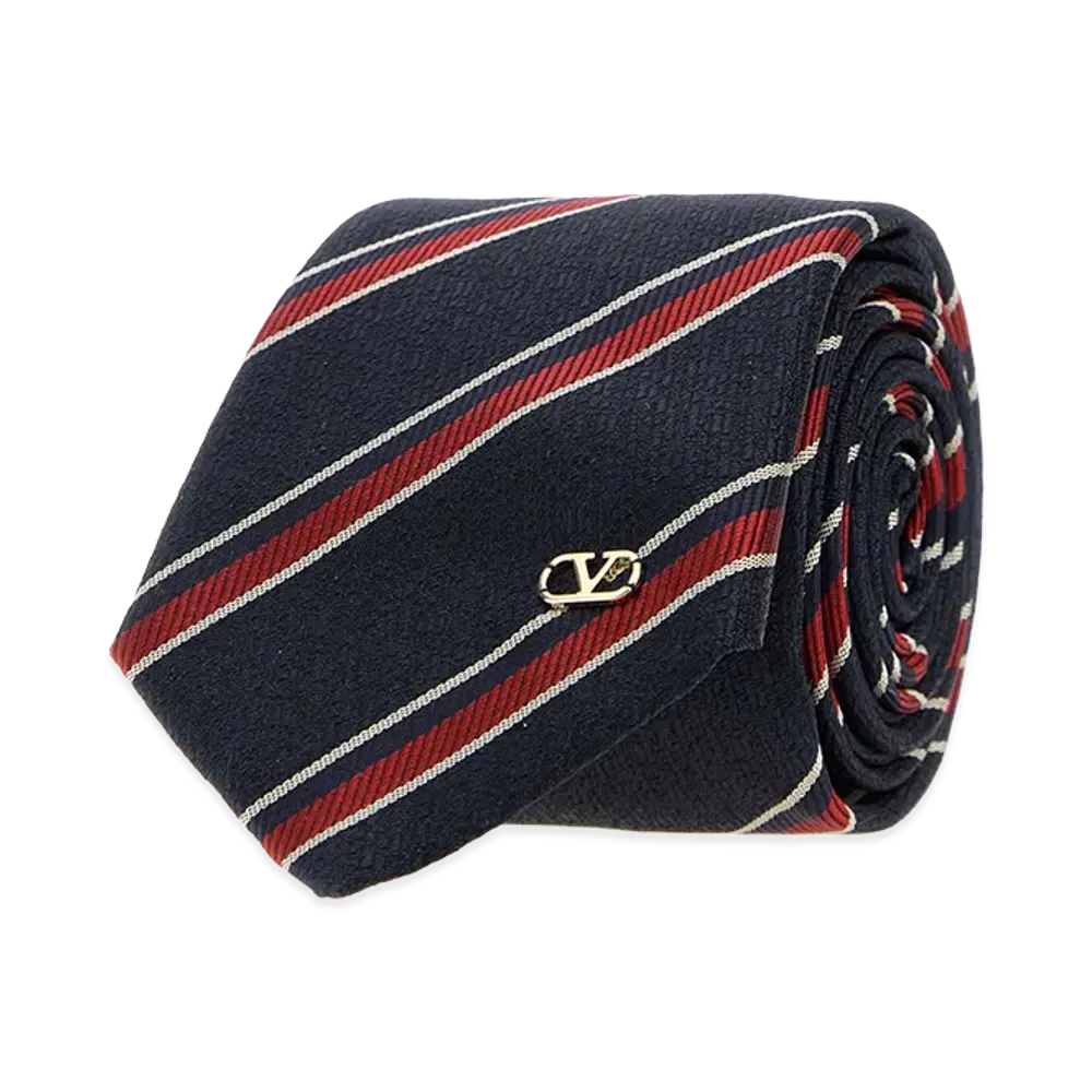 Valentino Embroidered Jacquard Tie "Stripped"