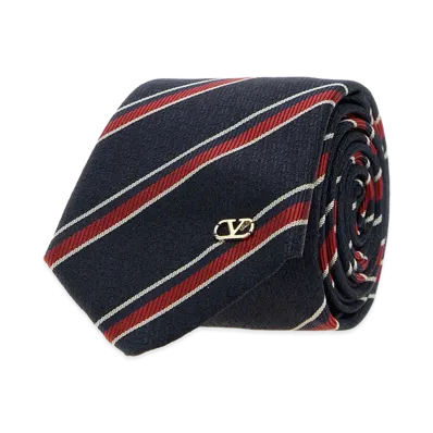 Valentino Embroidered Jacquard Tie "Stripped"