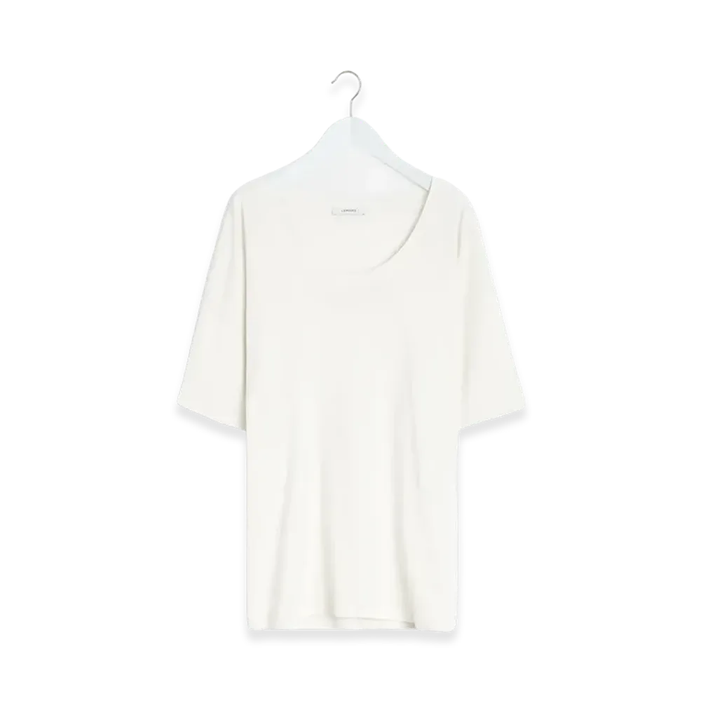 LEMAIRE Women's Jersey Ribbed T-Shirt "Light Cream"
