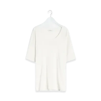LEMAIRE Women's Jersey Ribbed T-Shirt "Light Cream"