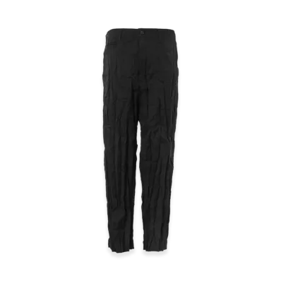 COMME des GARCONS HOMME Wool Polyester Twill Shrink Pants "Black"
