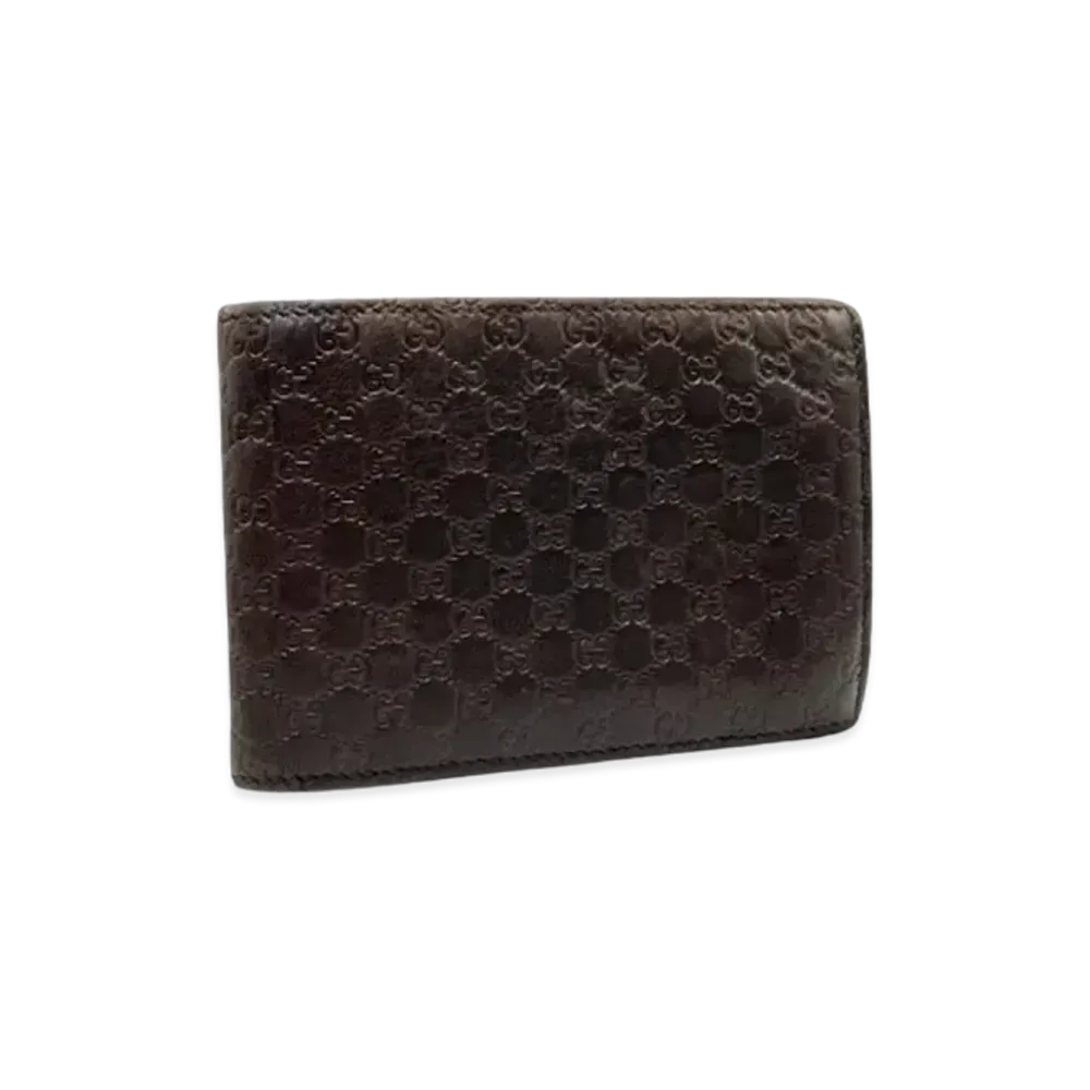 GUCCI Bi-Fold Bill Compartment Micro Guccisima "Brown"
