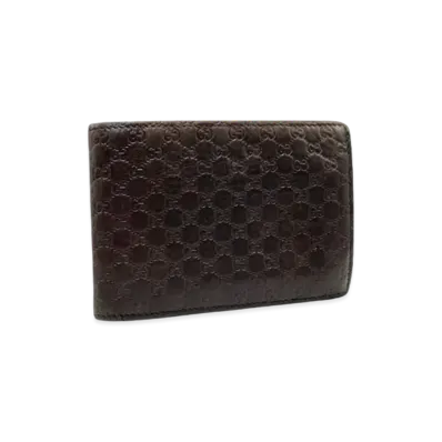 GUCCI Bi-Fold Bill Compartment Micro Guccisima "Brown"