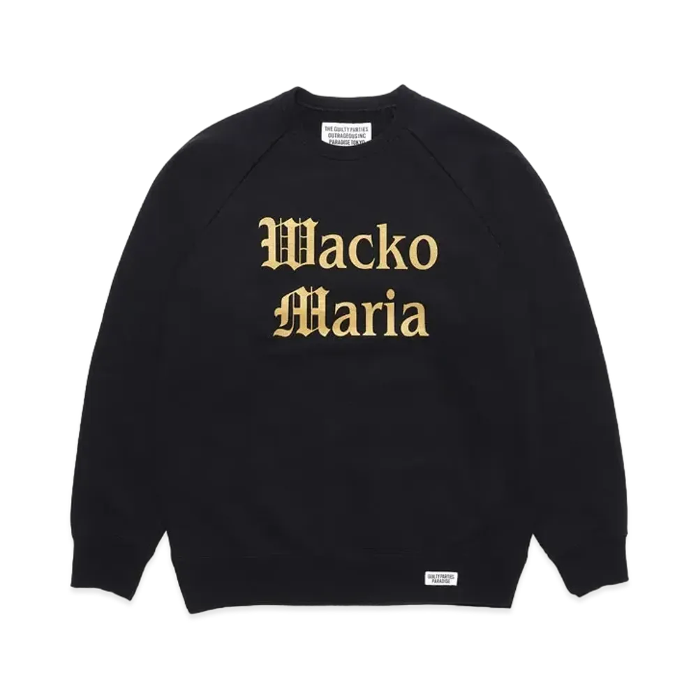 WACKO MARIA WASHED HEAVY WEIGHT SWEAT SHIRT "Black"