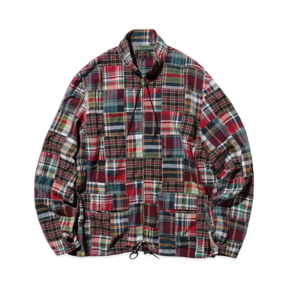 BEAMS Swing Jacket Patchwork Madras "Navy"