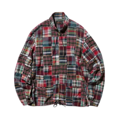 BEAMS Swing Jacket Patchwork Madras "Navy"