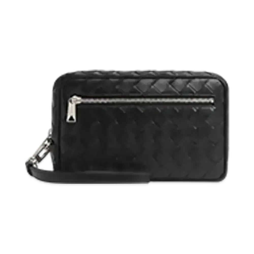Bottega Veneta Intrecciato Small Pouch With Wristlet "Black"