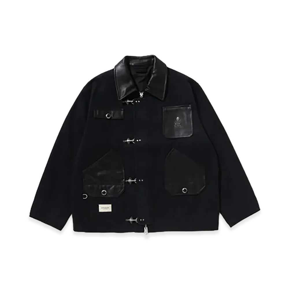 A BATHING APE Bape Black Washed Chore Work Jacket "Black"