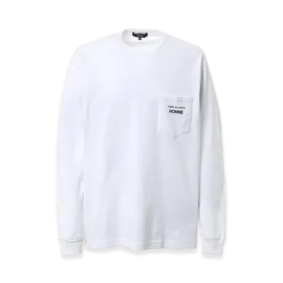 COMME des GARCONS HOMME CDG Homme Logo Long Sleeve Tee "White"