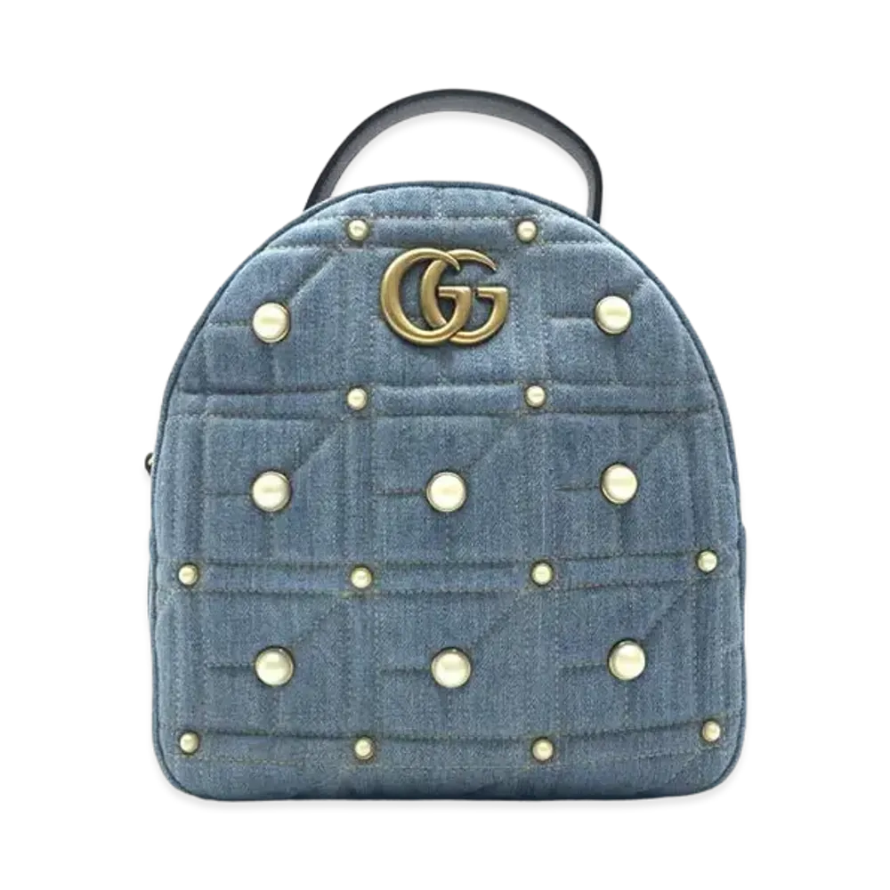 GUCCI GG Marmont Denim Backpack