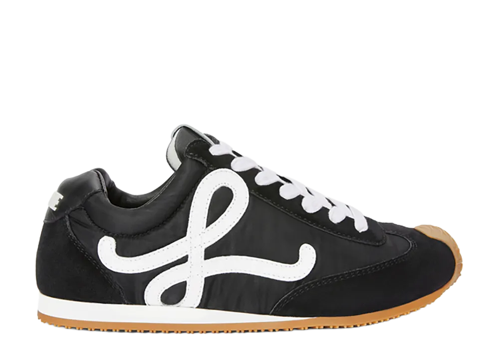 LOEWE Ballet Runner 2.0 in nylon and Calfskin "Black/White"