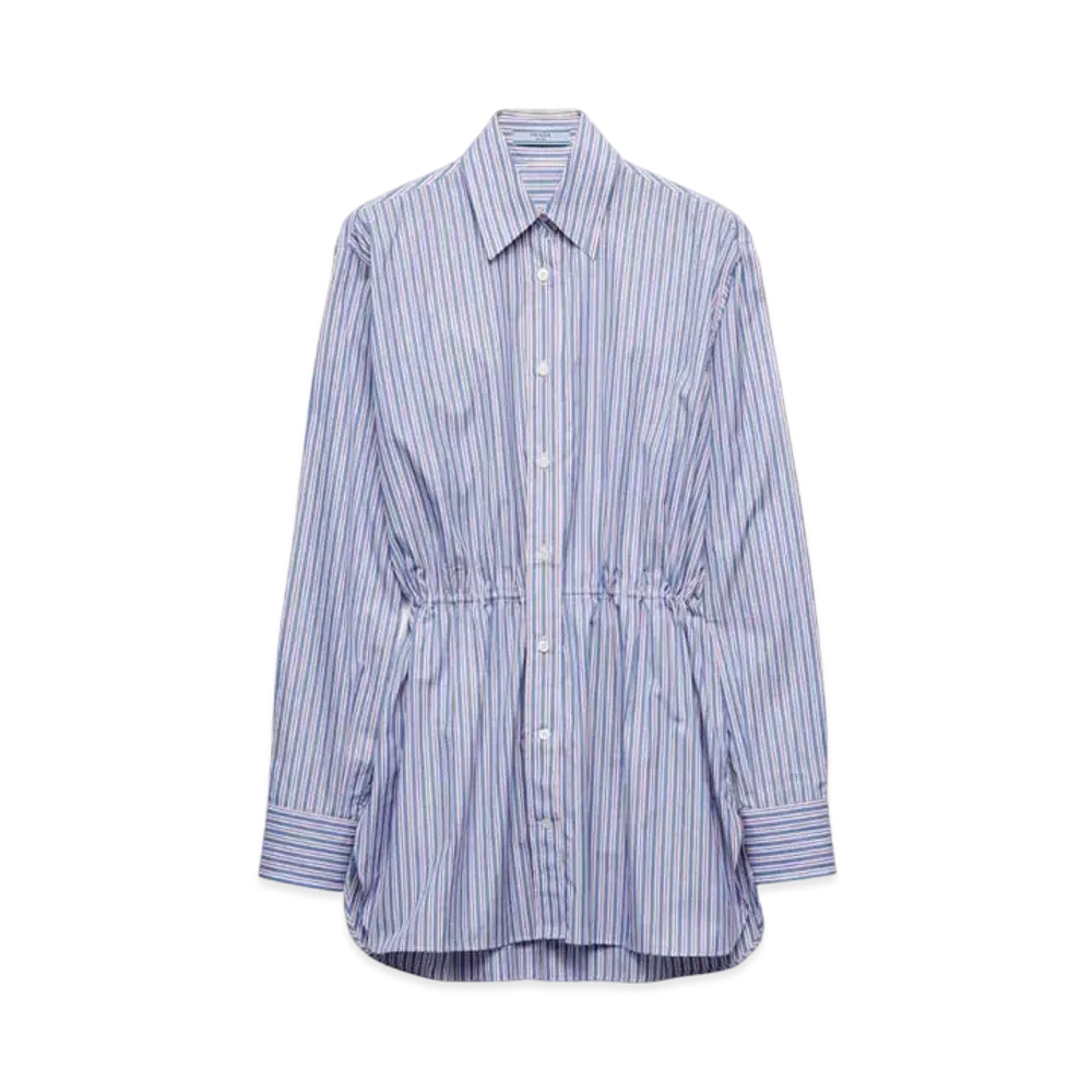 PRADA Women's Striped Poplin Shirt "Blue"