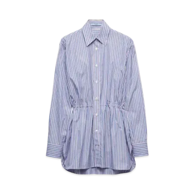 PRADA Women's Striped Poplin Shirt "Blue"