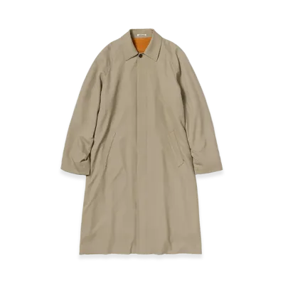 AURALEE Ultra Fine Wool Twill Wool-Lined Coat "Beige/Mix Orange"