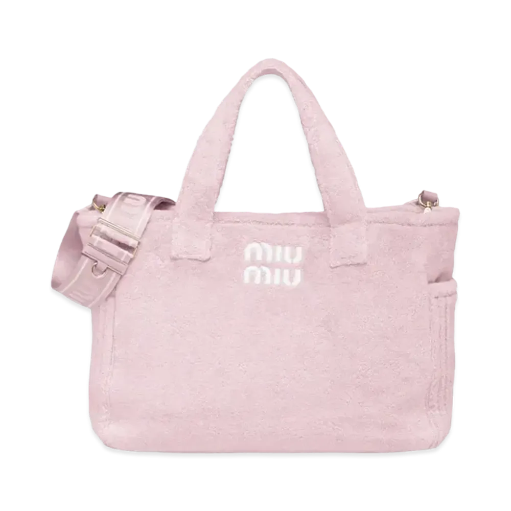 MIU MIU Terry Cross Tote Bag "Pink"