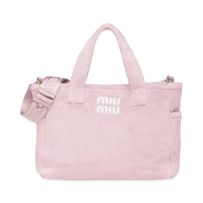 MIU MIU Terry Cross Tote Bag "Pink"