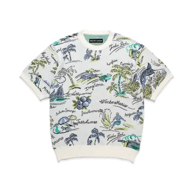 WACKO MARIA Jacquard Knit T-Shirt "White"