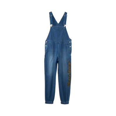 HYSTERIC GLAMOUR Hys Fly Logo Overalls "Light Indigo Blue"