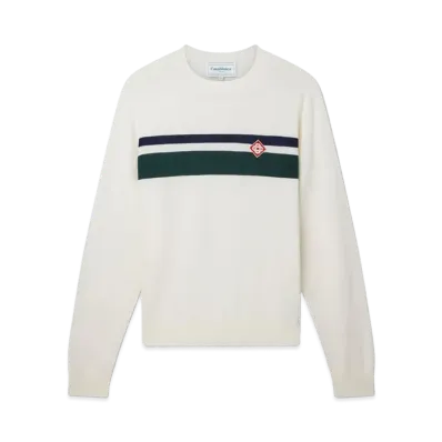 Casablanca Srtiped Crew Neck Jumper "White"