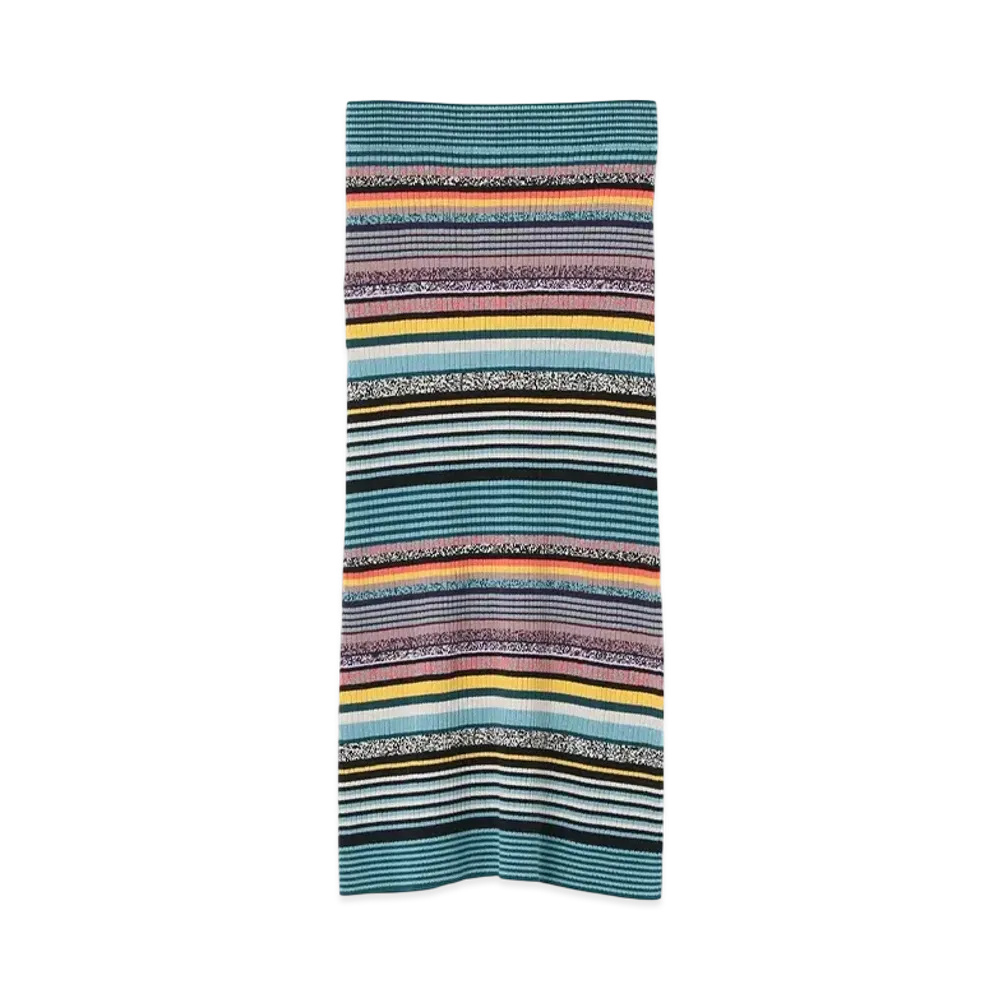 Paul Smith Women's Color Border Knit Skirt "Turquoise"