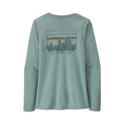 Patagonia Women's Longsleep Capilene Cool Daily Graphic Shirt "Thermal Blue"