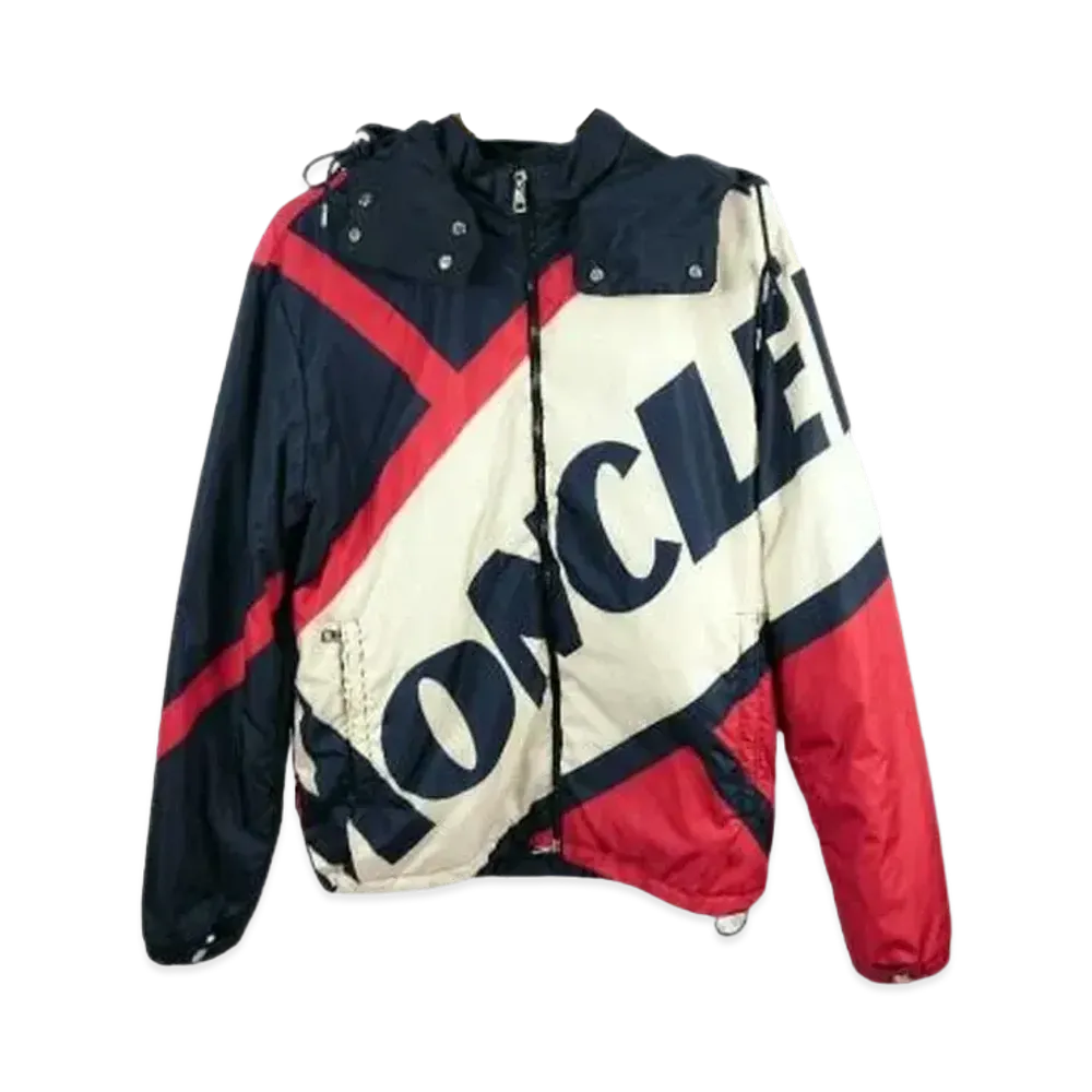 MONCLER Logo Down Jacket "Navy/Red"