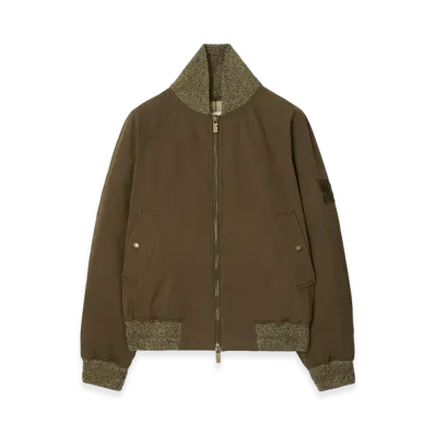 Burberry Gabardine Bomber Jacket "Thorn Green"