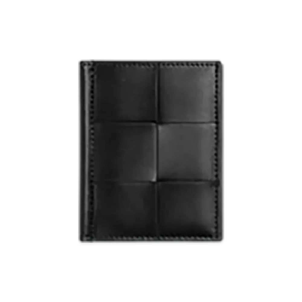 Bottega Veneta Cassette Slim Flap Card Case "Black/Parakeet"