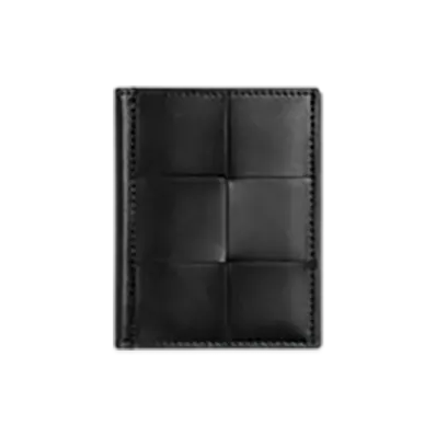 Bottega Veneta Cassette Slim Flap Card Case "Black/Parakeet"