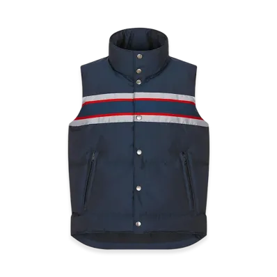 Dior Women's Alps Puffer Vest Three Tone Star Quilted "Blue"