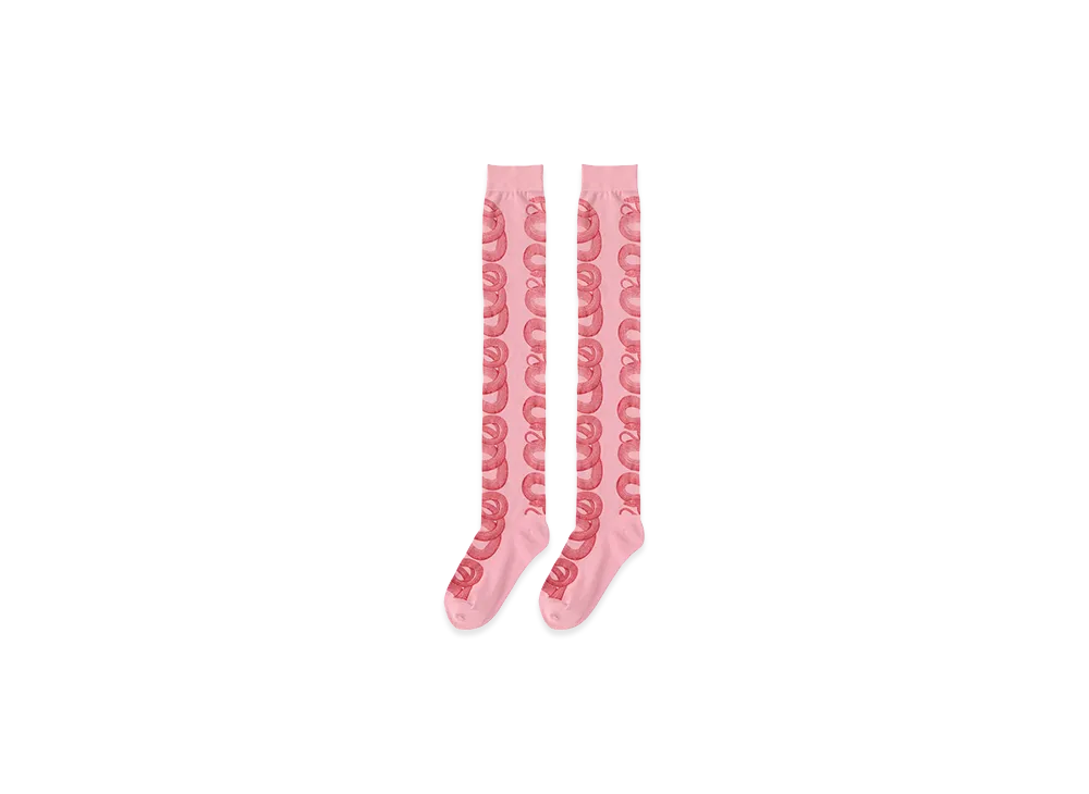 HYSTERIC GLAMOUR Snake Loop Over The Knee Socks "Pink"
