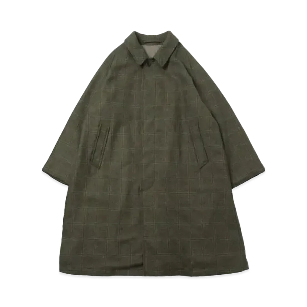 A.PRESSE Tweed Balmacaan Coat "Check"