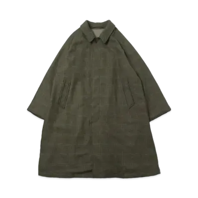 A.PRESSE Tweed Balmacaan Coat "Check"