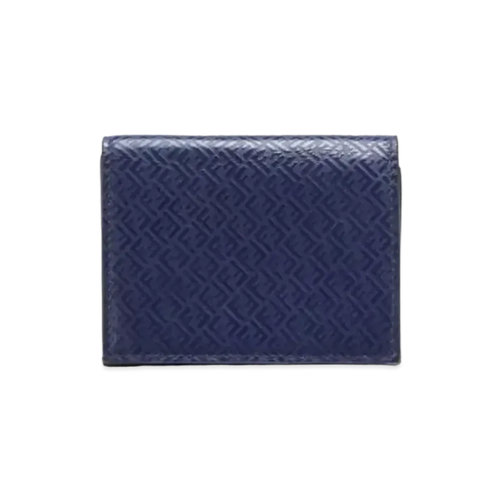 FENDI Wallet Blue Leather Three-Fold Wallet "Blue"