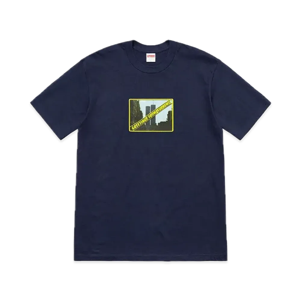 シュプリーム グリーティングズ Tシャツ "ネイビー"