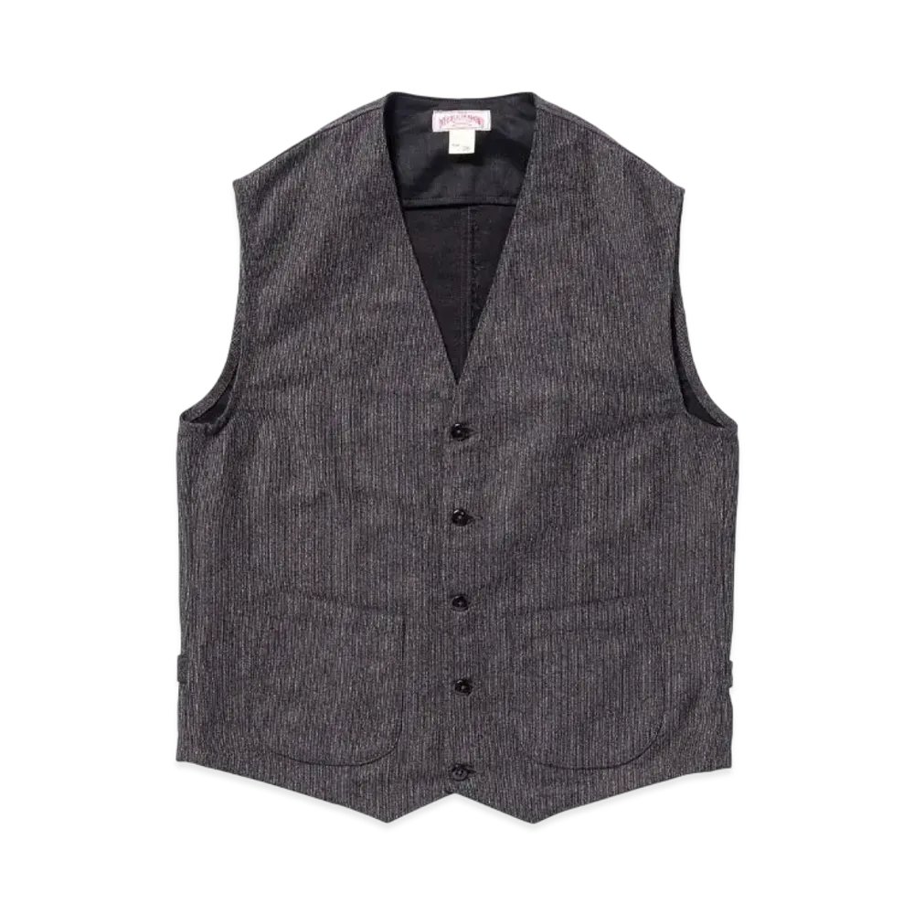 THE REAL McCOY'S Double Diamond Vest / Printed Moleskin "Salt&Pepper"
