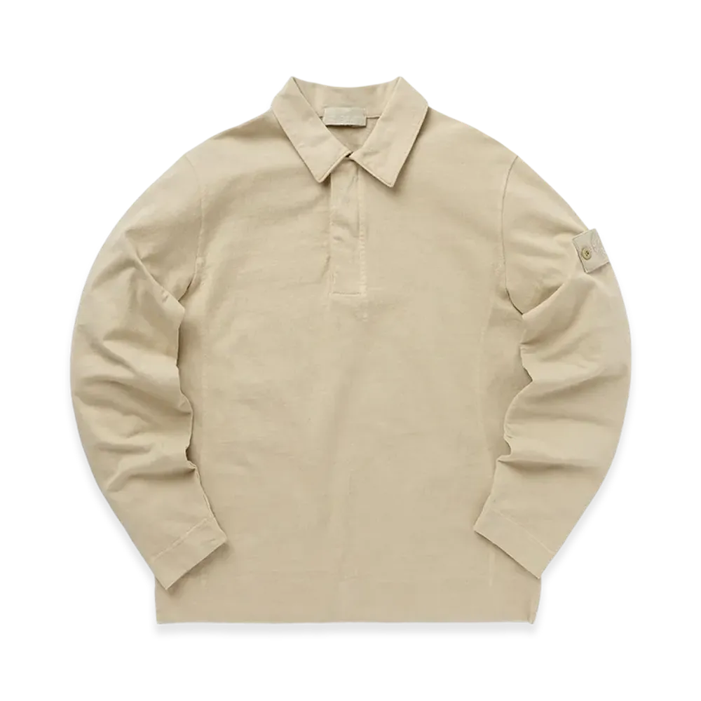 Stone Island 635F3 Ghost Piece Organic Cotton Fleece Polo Shirt - 23SS "Beige"