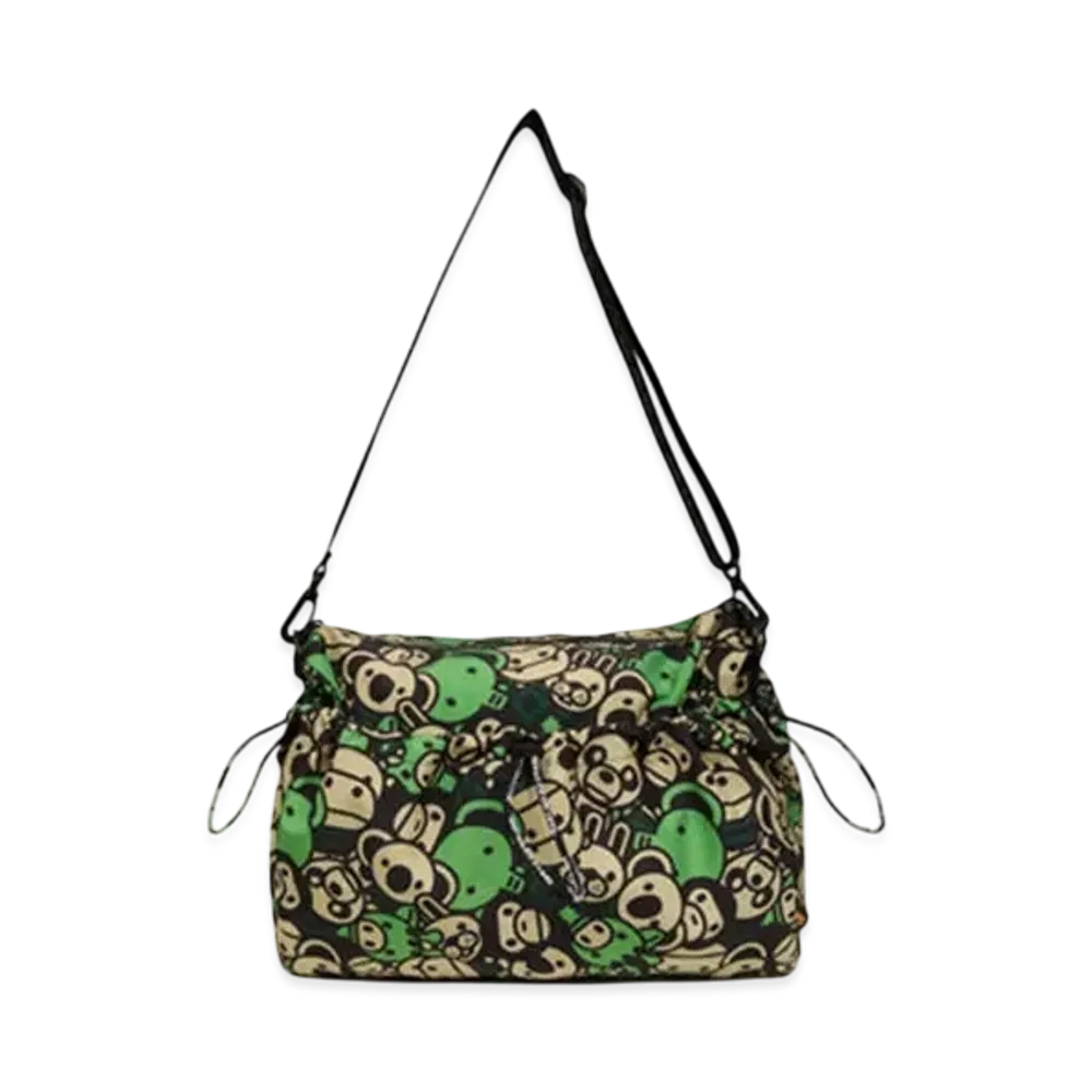 A BATHING APE All Friends Large Tote Bag "Green"