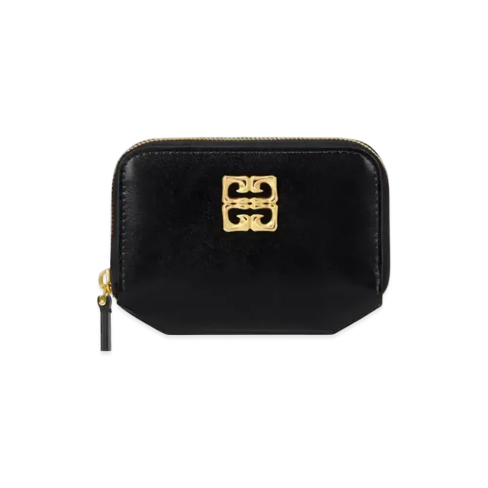 GIVENCHY 4G Liquid Zipped Wallet In Box Leather "Black"