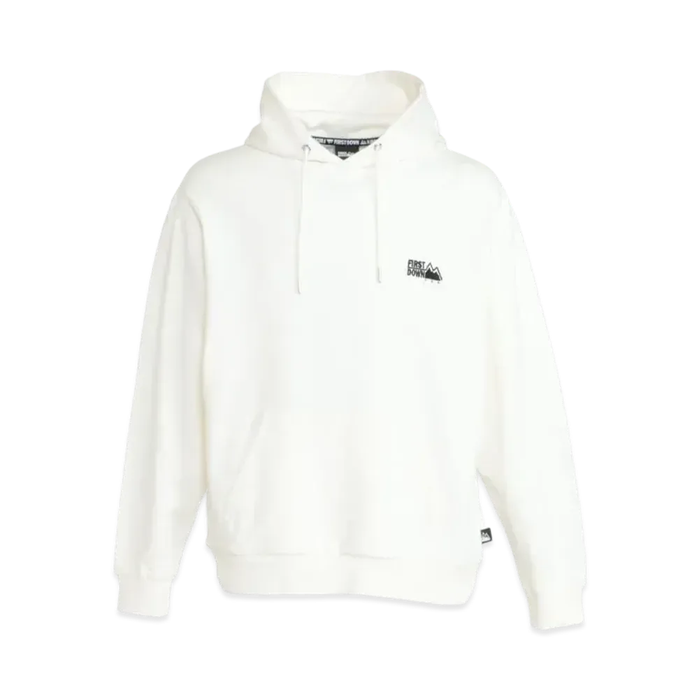 FIRST DOWN LOGO HOODED SWEAT "Off White"