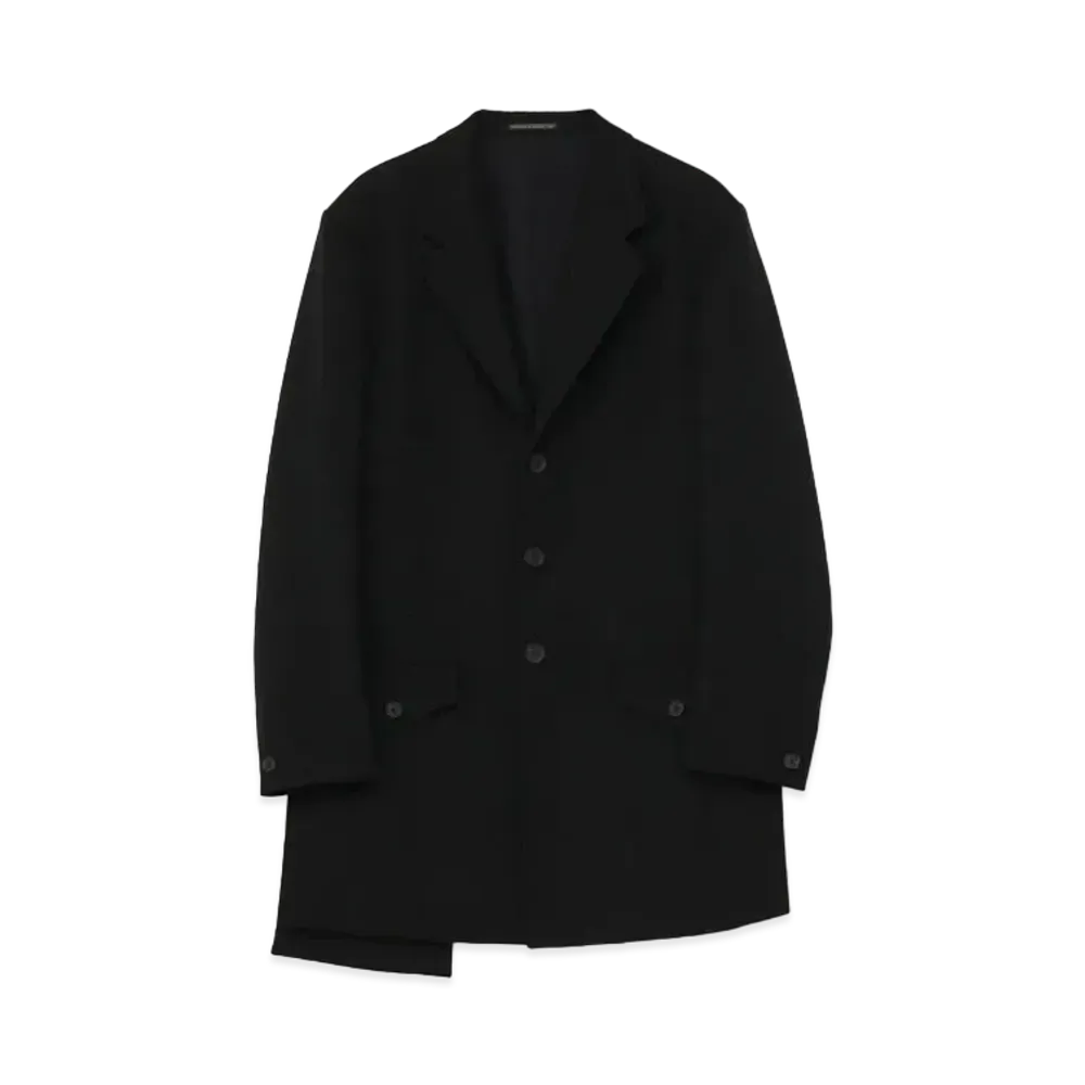 Yohji Yamamoto Pour Homme ARMY GABARDINE 3BUTTON SINGLE SIDE SLIT JACKET "Black"